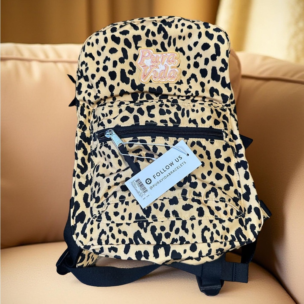 Pura Vida Leopard Print Mini Backpack